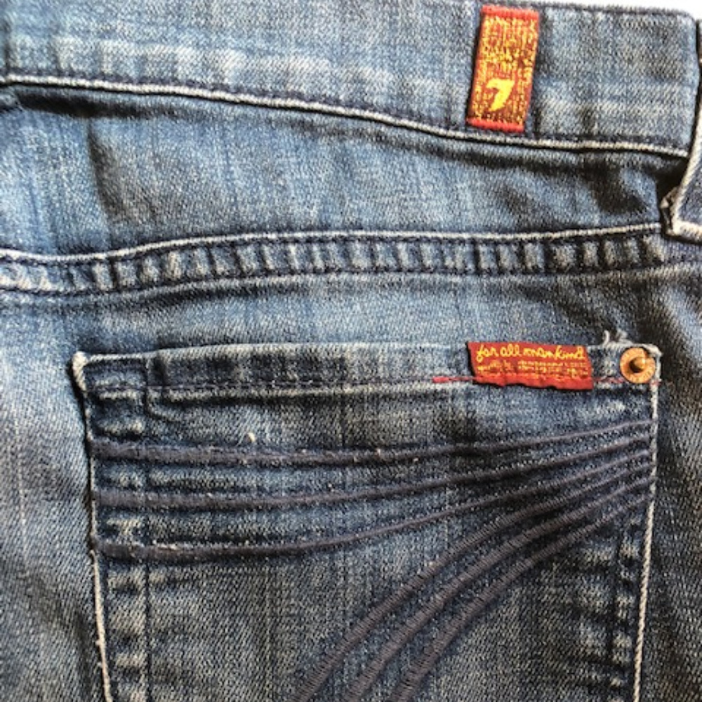 7 For All Mankind Dojo Cropped Jean Women Size 27 - Picture 4 of 8